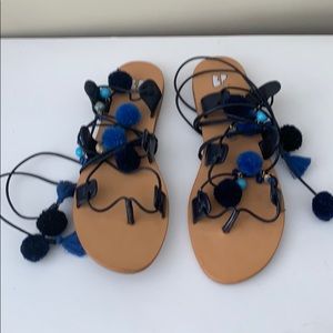 Women’s Pom Pom Tie up sandals